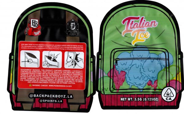 Backpack Boyz Italian Ice 3D Mylar Flower 3.5 Bag *Empty Bags* (CaSupply) #3D